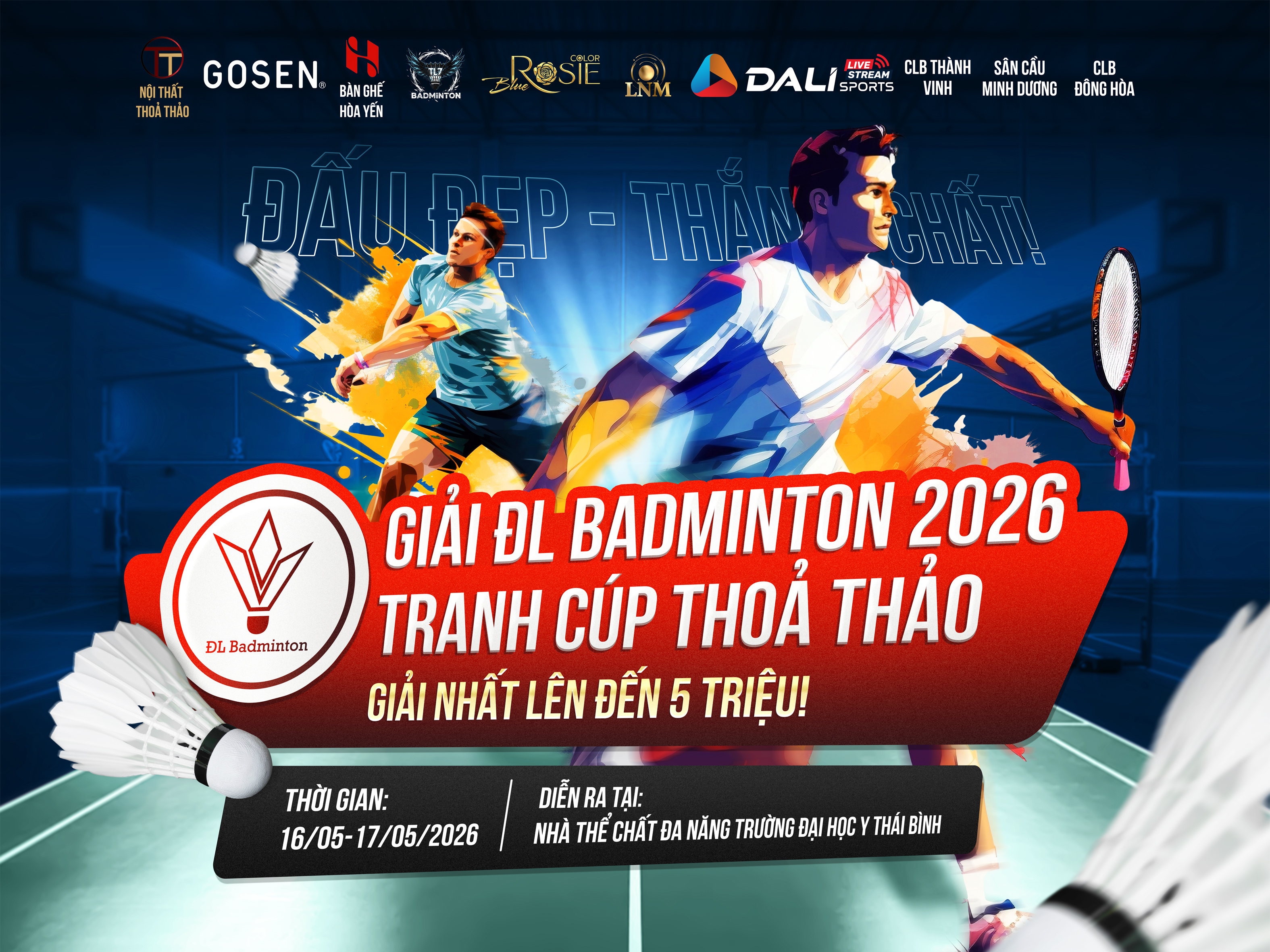 GIẢI CẦU LÔNG ĐL BADMINTON 2026 - TRANH CÚP THỎA THẢO